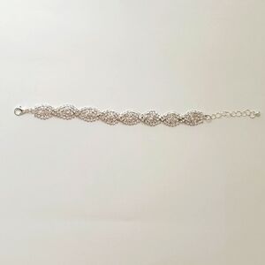 Silver crystal rhinestone infinity bracelet